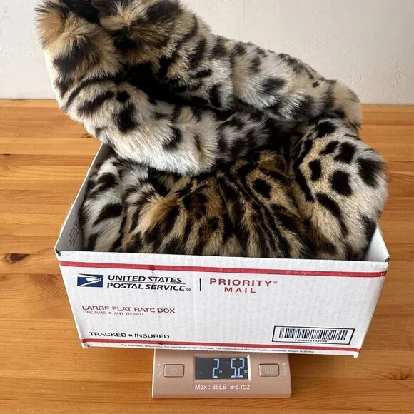 Express Coat Women S Y2K Vintage Leopard Faux Fur Jacket Glam Chic Statement - Picture 12 of 12